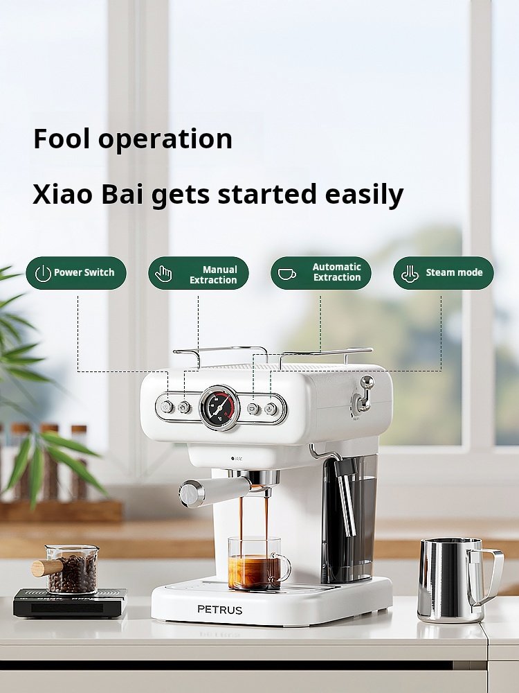 Semi-Automatic Espresso Coffee Machine – Compact Home Barista Maker for Espresso, Latte & Cappuccino