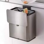 Kitchen Waste Bin 2025 New Design – Wall-Mounted with Lid – No Bending – For Bathroom & Home Use
